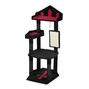Torre per Gatti Gotica 49 pollici Nera, con Tiragraffi in Sisal Resistente, Letto a Forma di Bara, Postazione Trono e Torre Gotica Tutto-in-Uno - Product Image 2