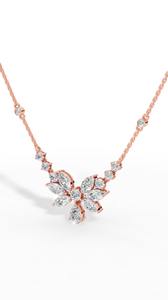 Collar con Diamantes Cultivados en Laboratorio con Corte Pera y Marquesa, en Oro Sólido de 18K, Color Incoloro VVS, Colgante Solitario con Cadena Delicada - Product Image 6