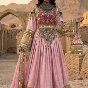 Robe traditionnelle afghane Kuchi de qualité supérieure, ethnique, vintage, modeste, pour les fêtes, avec broderie naturelle, robe afghane Kuchi - Product Image 4