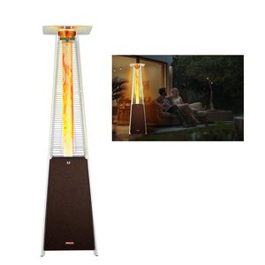Calentador de Patio a Propano Pyramid de 48000 BTU, Calentador de Llama para Exteriores con Tubo de Vidrio de Cuarzo y Ruedas - Product Image 1