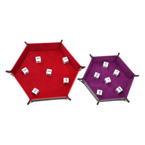 Plateau à dés hexagonal pliable en cuir, taille personnalisable, écologique et de haute qualité, design unisexe pour le rangement des dés - Product Image 6