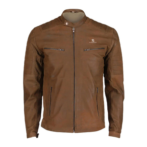 Blouson de moto en cuir véritable pour homme, style vintage, coupe ajustée, décontracté, pour l'hiver 2026 - Product Image 2