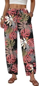 Pantalon palazzo ample imprimé taille mi-haute pour femme, coupe large, idéal pour l'été - Product Image 5