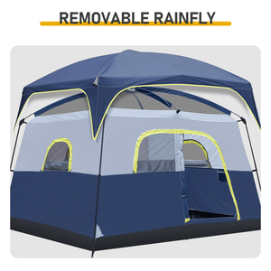 Tenda da Campeggio Familiare di Lusso per 6 Persone, Impermeabile e Antivento, Facile da Montare, Doppio Strato, 1 Porta a Rete, 5 Grandi Finestre - Product Image 5