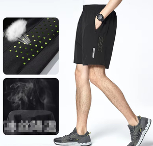 กางเกงกีฬาขาสั้นฤดูร้อนบางระบายอากาศได้ดีแห้งเร็วหลวมสบายผ้าไหมน้ำแข็งลำลองเอวยางยืดสำหรับผู้ชายใส่ไปชายหาด - Product Image 6