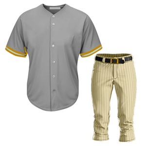 Maillot de baseball violet et jaune avec pantalon blanc, ensemble uniforme en polyester respirant pour homme, coupe régulière pour adulte - Product Image 2
