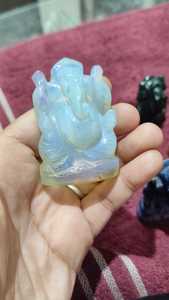 Mini statue de Lord Ganesha en cristal sculpté à la main en pierre précieuse naturelle pour la décoration de la maison, cadeau spirituel, méditation, Reiki et équilibrage énergétique - Product Image 5