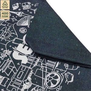 กระเป๋าผ้าเดนิมชายหาด 400 GSM ขนาด 38x41x8 ซม. รับทำโลโก้ตามสั่ง ขายส่ง OEM แบรนด์ส่วนตัว สั่งซื้อจำนวนมาก รุ่น SNC48 ใช้ซ้ำได้ - Product Image 6