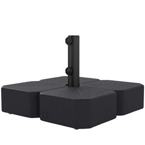 Base per Ombrellone da Esterno Nera con Ruote per Pali da 1.5"/1.9" - Raggio 2.5m/3m - Supporto per Ombrellone da Esterno - Product Image 1