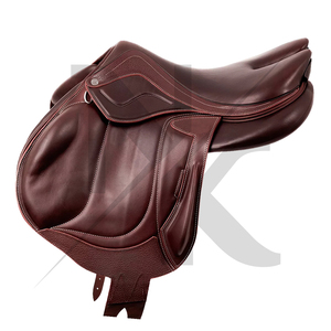 Silla de montar de salto de alta gama, profesional, de cuero de vaca, estilo inglés de contacto cercano, productos de carreras de caballos ingleses de la India. - Product Image 2