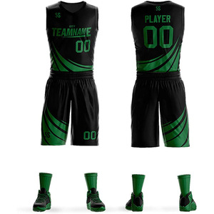 ผู้จัดจำหน่ายชุดบาสเกตบอลแบบทีม รับผลิตแบบ OEM สกรีนโลโก้ตามสั่ง ระบายอากาศได้ดี ผ้าตาข่าย สำหรับฤดูร้อนและฤดูหนาว ชุดแข่งขันทีม - Product Image 1