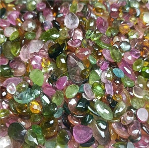 Natural Gemstone Multi-Color Tourmaline Rose Cut <b>Free</b> 1-2.5 Cts Slices IGI Certified Customizable <b>Weight</b> Coszcatl Exports - Product Image 5