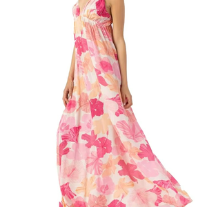 Robe longue de plage de style hawaïen pour femmes, de haute qualité, personnalisée, en gros, pour les vacances, les fêtes, imprimé floral, robes pour femmes - Product Image 5