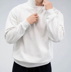 Sweat-shirt à col zippé pour homme personnalisé, en molleton 500 g/m², coupe ample, streetwear de luxe, marque privée personnalisée - Product Image 4