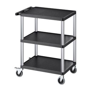 Carrello Multiuso Resistente con Capacità di Carico di 300 Libbre, Rotazione a 360 Gradi, 27,6 X 18,1 Pollici, Carrello di Servizio a Tre Ripiani - Product Image 5