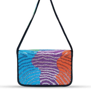 Sac à main décontracté de luxe fait main indien, sac baguette perlé de verre, poignée assortie de perles multicolores, durable, artisanal, local - Product Image 2