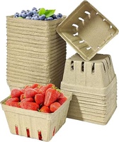 Gevormde pulp-bessenbakjes geventileerde fruitverpakkingen duurzame biologische producten punnets voor supermarkten