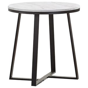 Matte Black and <b>White</b> Faux Marble <b>End</b> <b>Table</b> Stylish Coffee <b>Table</b> Design - Product Image 2