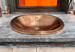Oferta Especial: Lavabo Moderno de Cobre Martillado y Cepillado, de Metal Sólido, Hecho a Mano, Ecológico, en Stock, Tipo Vessel, Redondo, para Baño - Product Image 6