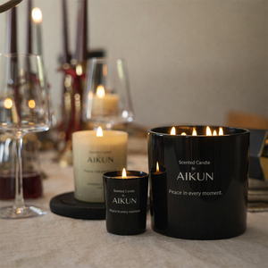 Vela Aromática de Alta Gama AIKUN con Aroma Cremoso a Vainilla y Canela en Frasco de Vidrio, Vela Perfumada Cálida y Acogedora para Compradores OEM - Product Image 4