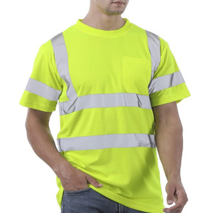 T-shirt de sécurité réfléchissant haute visibilité avec bandes réfléchissantes argentées de 2 pouces pour les équipes de intervention d'urgence - T-shirt très vendu - Product Image 4