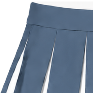 Jupe plissée bleu ardoise pour femme, uniforme de danse athlétique, tenue de performance pour équipe avec détail rayé blanc - Product Image 4