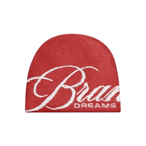 Gorro de punto personalizado con logo, estilo streetwear estadounidense, color negro y rojo, para invierno 2026, moderno y de alta calidad. - Product Image 4