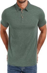 Camiseta Elástica para Hombre, Manga Corta, Corte Ajustado, Informal, Deportiva, Transpirable, Cómoda, Tejido de Punto, Spandex/Algodón - Product Image 2