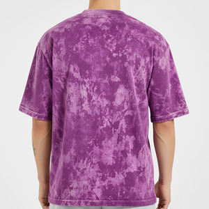 T-shirts Hip Hop Respirants pour Hommes en Coton Lourd 100% Délavé à l'Acide avec Épaules Tombantes et Logo Personnalisé Sérigraphié – Prix de Gros - Product Image 4