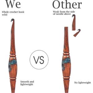 Juego de Ganchillos de Resina y Madera Estilo Vintage, Estético, Hecho a Mano, Accesorios para Tejer para Entusiastas del Crochet - Product Image 5