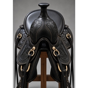 Silla de Montar para Caballo de Cuero Genuino de Alta Resistencia, Silla de Montar Western Personalizada, Equipo Ecuestre Profesional con Herrajes Duraderos - Product Image 2