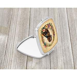 Miroir de maquillage de voyage pliable compact miroir de poche décoratif fleurs épagneul champ pour femmes et filles cadeau - Product Image 2