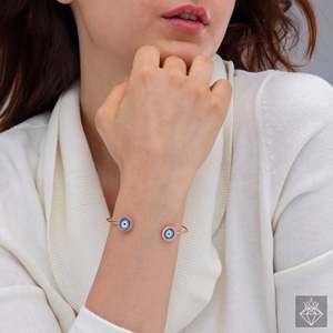 Brazalete fino de ojo malvado abierto PRAO - Product Image 2