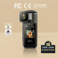 Mini caméra de casque S80 à objectif plat, caméra d'action portable 2.7K avec base magnétique pivotante à 180 degrés