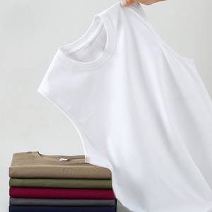 Camiseta sin mangas informal de color sólido, transpirable, de verano, con logotipo bordado personalizado, precio de fábrica de Bangladesh y China - Product Image 5