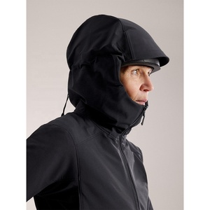 Chaqueta con Capucha Softshell Negra para Mujer, Abrigo para Senderismo al Aire Libre, Cortavientos, Ligera, Ropa de Abrigo para Trekking, Resistente a la Intemperie - Product Image 4