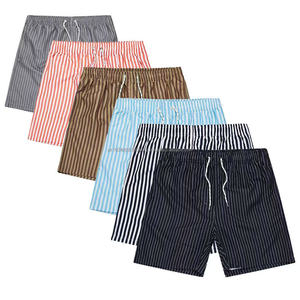 Pantalones de playa de verano de alta calidad de fábrica de China, pantalones cortos de natación de Surf de secado rápido informales para hombre, pantalones cortos vocacionales a rayas para hombre - Product Image 1