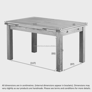 Juego de Mesa de Comedor Rectangular Extensible de Madera Resistente, Diseño Contemporáneo para Hogar, Apartamento, Casa de Campo, Hospital, Parque, Hotel, Villa - Product Image 3