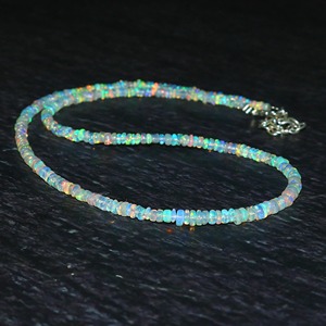 Collier en opale de feu Welo d'Éthiopie naturelle, perles rondes lisses Welo Fire, bijoux pour femmes, 16, 18, 20 pouces, prix de gros - Product Image 3