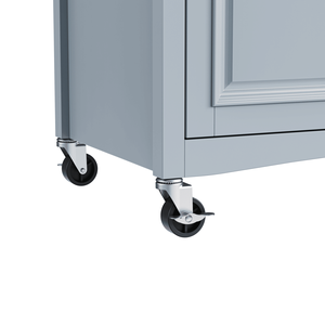 Isola da Cucina K K 52 con Piano Ribaltabile, Texture Goffrata, su Ruote, Porta Spezie, Portasciugamani, 2 Ante, Set da 5 Pezzi - Product Image 4