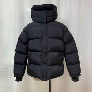 Blouson matelassé noir pour homme avec capuche, doudoune d'hiver rembourrée, manteau d'extérieur décontracté, streetwear personnalisé - Product Image 6