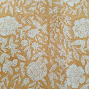 Tela 100% Algodón Puro con Estampado Floral Indio Hecho a Mano en Bloque, Multicolor, para Cortinas, Camisas, Lencería, Bolsos y Fundas para Mujer/Niño - Product Image 1