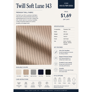 Tela de Sarga Suave de Lujo 143 - Antipelusas, 100% Poliéster, Satén Tejido, Certificado GRS, Liso y Recubierto - Product Image 3