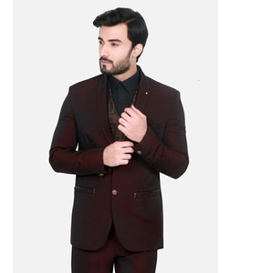 Trajes de Hombre al por Mayor, Nuevos, de un Solo Clic, Color Sólido, Corte Ajustado, Tallas Grandes, Transpirables, Color Marrón, para Negocios, Bodas, 100% Poliéster - Product Image 2