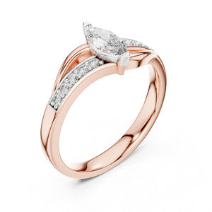 Anillo Solitario de Diamante Cultivado en Laboratorio, Redondo, en Oro Blanco de 14K para Mujer |   Ropa de Boda |   Diamante Cultivado Nuevo - Product Image 4