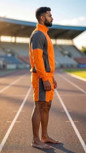 Unisex Adults Winter Nylon 2-in-1 Sporty Tracksuit Set Zip-Up <b>Jacket</b> Shorts Quick Dry Running Training Workout Sportswear Custom - Product Image 6