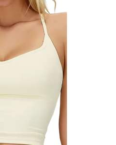 Women Ivory White Solid Sports Bra And High Waist <b>Leggings</b> Set Stretch Yoga Fitness Gym Workout Wear Custom OEM Wholesale - Product Image 5