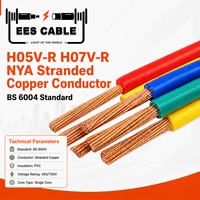 Câble de construction en cuivre toronné isolé en PVC H05V-R H07V-R NYA, conforme à la norme BS 6004 pour le câblage domestique