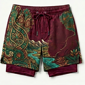 Pantalones cortos de secado rápido para hombre, pantalones cortos de verano con cintura elástica y cordón, transpirables y ligeros - Product Image 4