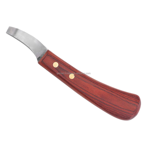 Couteau à sabots de qualité supérieure en acier inoxydable avec manche en bois, double extrémité, coupe précise pour sabots d'équidés et de bovins - Product Image 2
